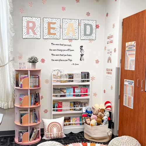Boho Classroom Decor Reading Posters Set of 4 8x10 Unframed