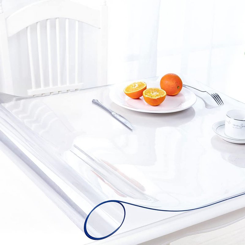 AimerGro 44X102 Inch Clear Table Protector 1.5mm Thick Plastic Table Cover Protector Waterproof Tablecloth Cover Rectangle Vinyl Desk Top Writing Mat PVC Table Pad for Wood Coffee Dining Room Tabletop