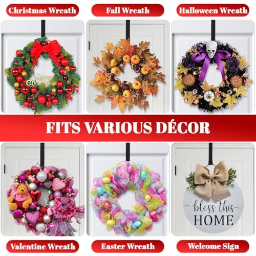 Adjustable Metal Wreath Hanger for Front Door, 12-20" Heavy Duty Door Hook
