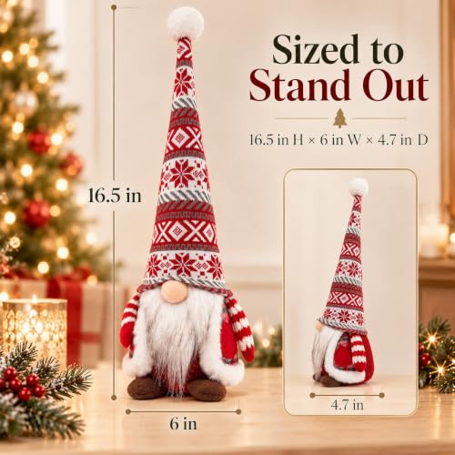 OIMIMY 16.5-Inch Swedish Tomte Gnome Plush Christmas Decor