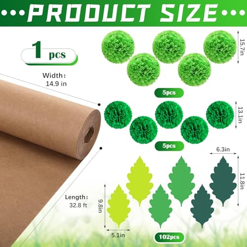 114-Piece 3D Classroom Tree Bulletin Board Set with Paper Leaves and Pom Poms