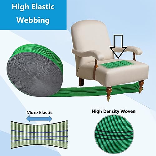 Elastic Upholstery Webbing Strap for Furniture Repair, 2-inch x 32-foot