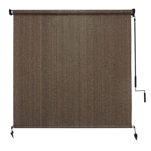 Outdoor Roller Shades 8' x 8' - Cordless Patio Blinds with 90% UV Protection
