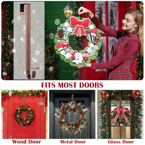 Adjustable Metal Wreath Door Hanger - Over the Door Hook 15-25 Inch