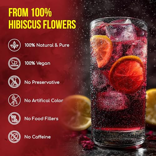 Natural Hibiscus Herbal Tea Bags 140 Count Pure Dried Flower Infusion