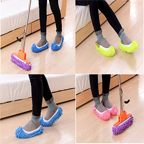 Reusable Microfiber Mop Slippers & Shoe Covers - 5 Pairs Floor Cleaning Socks