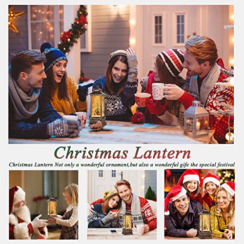 Musical Christmas Snow Globe Lantern with Timer and 8 Holiday Songs