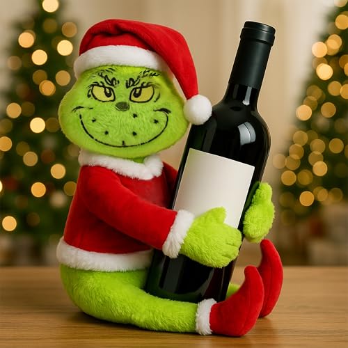 Green Furry Christmas Tree Topper - Plush Character Tree Hugger Decoration