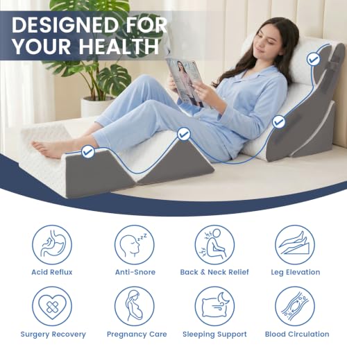 5PCS Adjustable Wedge Pillow Set for Post-Surgery Recovery & Comfort