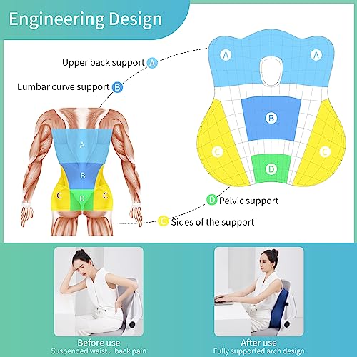 Ergonomic Memory Foam Lumbar Support Pillow for Back Pain Relief