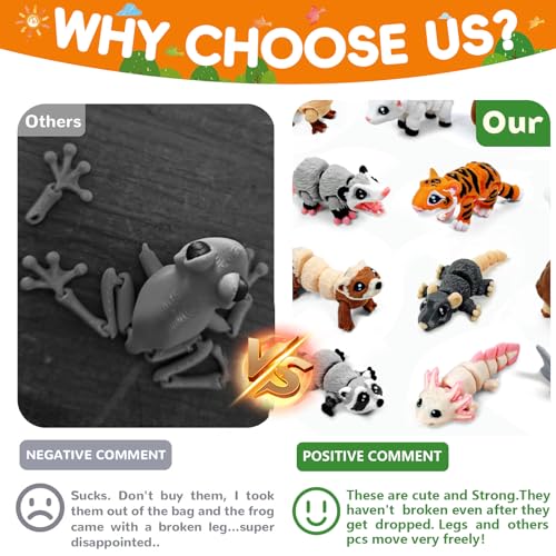 21-Piece Mini 3D Printed Animal Statue Set with Articulated Joints