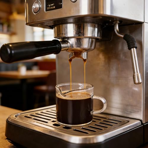 4oz Double Spouts Espresso Shot Cups Set of 2 - Clear Glass Coffee Mugs with Handle
