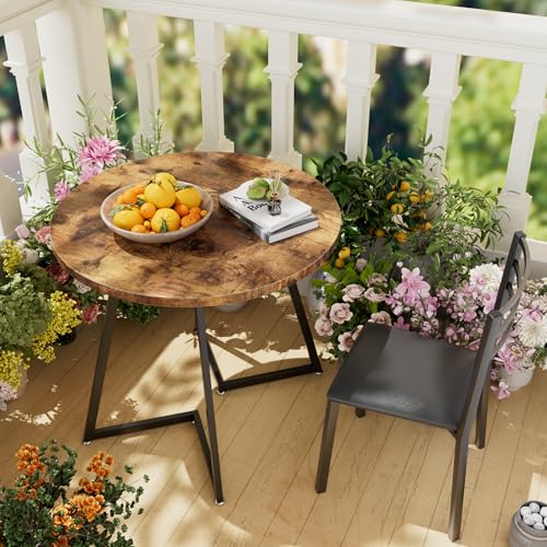 3-Piece Round Dining Table Set with 2 Upholstered Chairs for Small Spaces