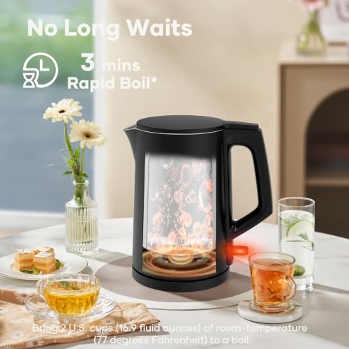1.7L Stainless Steel Electric Kettle, Cool-Touch Rapid Boil Water Boiler