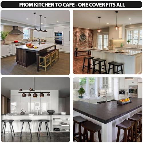 Waterproof Rectangle Bar Stool Covers - 2 Pack Stretch Seat Protectors