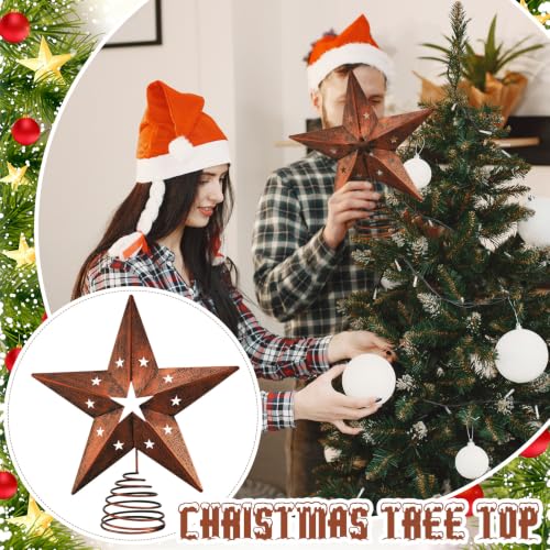 Halloscume 11 Inch Extra Large Rustic Christmas Star Tree Topper - Rustic Star