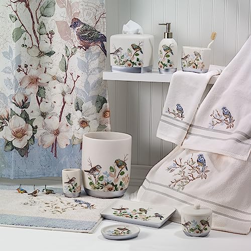 Embroidered Cotton Fingertip Towel - Love Nest Bird Design