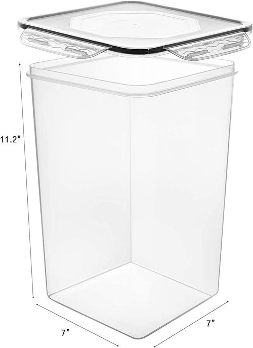 MCIRCO Extra Large 7QT Airtight Food Storage Containers - 4-Piece Set for Flour & Sugar with Measuring Cups & Labels
