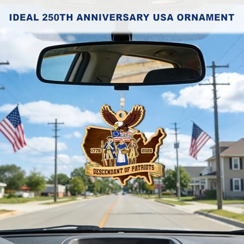 USA 250th Anniversary Wooden Ornament - We The People Patriotic Decor 1776-2026