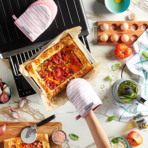 Mini Oven Mitts 2-Piece Set, Heat-Resistant Cotton with Silicone Grip