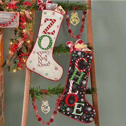 Personalized Christmas Stocking for Family, Custom Name Holiday Decor