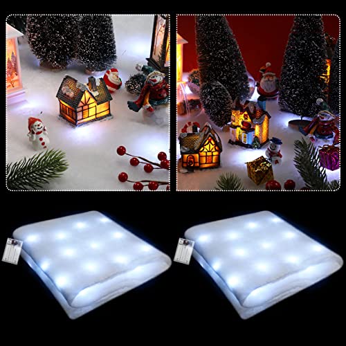Pre-Lit LED Christmas Snow Blanket (2 Pack) - 4.9ft x 16" Holiday Runner
