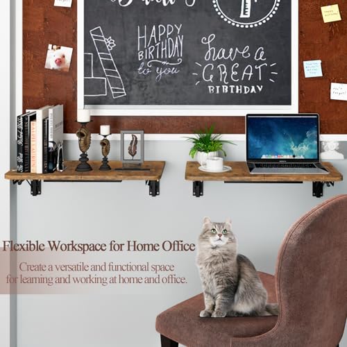Wall Mounted Folding Table, Space-Saving Floating Desk for Small Spaces