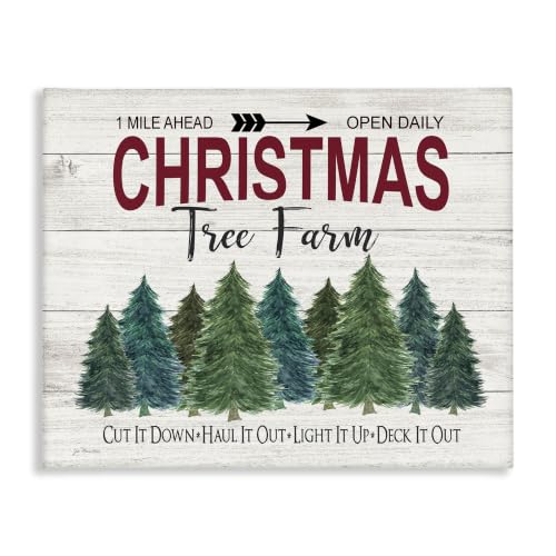 Christmas Tree Farm Wood Texture Canvas Wall Art 36 x 48 Inches - Holiday Decor