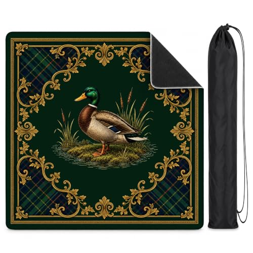 Mallard Duck Mahjong Mat 31.5" Square Anti-Slip Noise-Reducing Table Cover