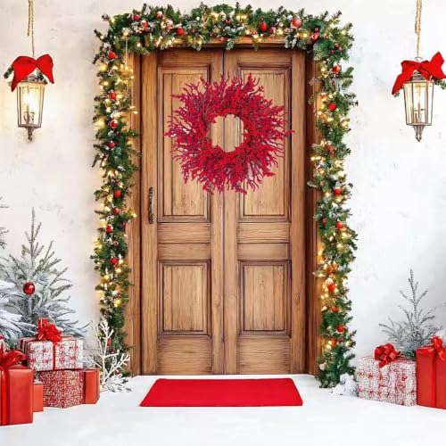 Trfdhm 20in Artificial Berry Christmas Wreath Red01 Front Door Decor