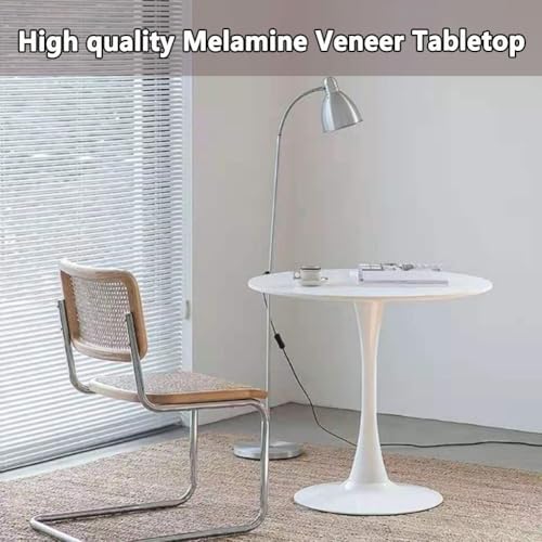 HYYTEIBL 27.3-Inch White Tulip Dining Table, Round Mid-Century Modern for 2-4 People