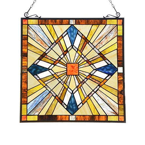 Handcrafted Stained Glass Window Panel 20" x 20" - Tiffany Style Suncatcher