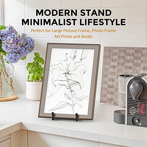 10 Inch Large Metal Plate Stands for Display - 4 Pack Matte Black Easels