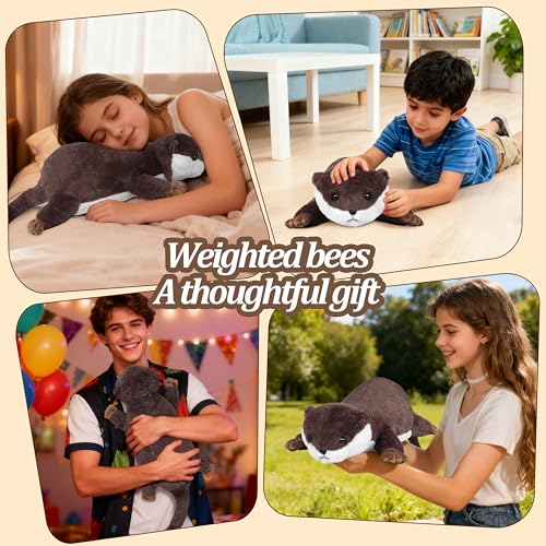 Weighted Otter Stuffed Animal, 4.1 lbs Huggable Plush Pillow, 18-Inch