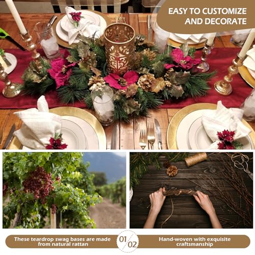 15-Inch Grapevine Swag Wreath Base - Natural Vine Craft Frames, 6 Pack