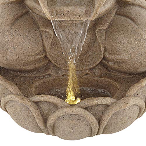 22-Inch Buddha Zen Fountain with LED Light for Indoor and Outdoor Decor