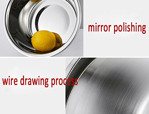 meleg otthon Stainless Steel Bowl,6.5ＱT Salad Bowl,Metal Bowls,Stainless Steel Basin,Heavy Duty Deeper Edge Mirror Finish Dishwasher Safe Bowl (XL)…