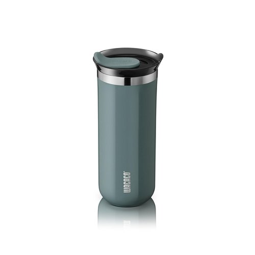 WACACO Octaroma Grande Vacuum Insulated Coffee Mug, 15 fl oz (435ml), Double-wall Stainless Steel Travel Tumbler With Drinking Lid, Cadet Blue