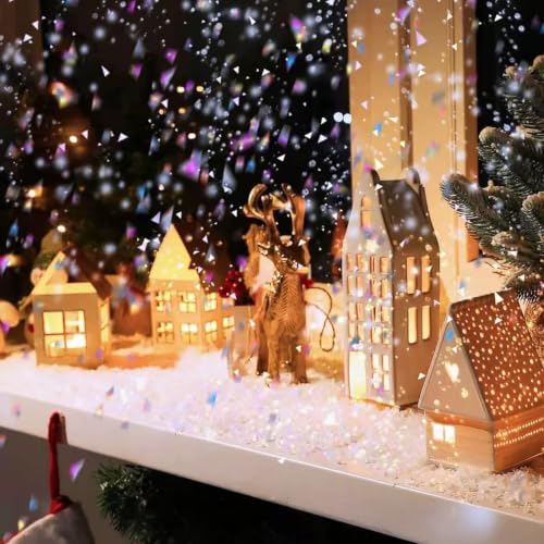 Artificial Snow Powder for Holiday Decorations, 50g Fake Snow Flakes for Christmas & Winter Scenes