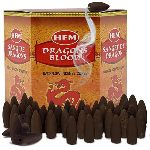 Dragons Blood Backflow Incense Cones for Waterfall Burners - 40 Pack