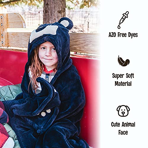 Dinosaur Wearable Hooded Blanket for Kids - Soft Fleece Animal Hoodie
