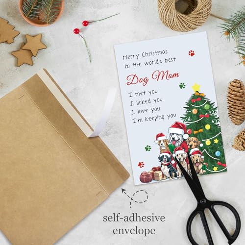 Naixiwen Dog Mom Christmas Card - Heartfelt Holiday Greeting for Pet Owners