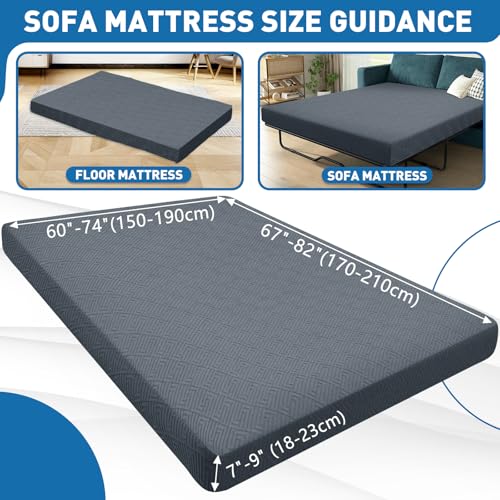 Stretch Fit Futon Cover 67"-82" Armless Sofa Slipcover - Dark Grey