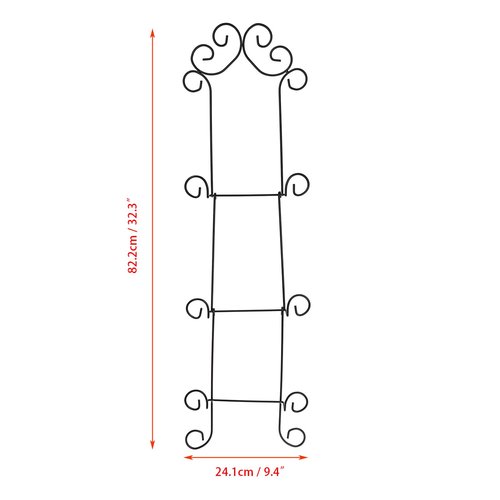 Kokone Plate Hangers for Wall, Metal Plate Rack for Wall,3-Tier Wall Plate Hangers for Plate Up To 8 Inch,Detachable Plate Wall Hangers for Plates Platters Plaques Dishes Artwork Display, Black