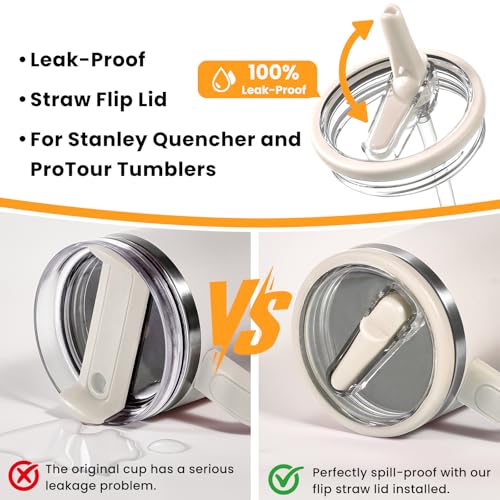 2 Pack 40oz Tumbler Replacement Lid with Flip Straw - Leakproof & BPA Free