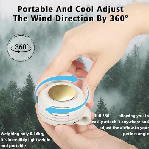 Portable Clip-On Fan USB Rechargeable 360-Degree Rotatable Mini Fan White