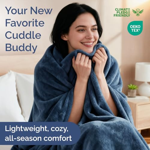 Twin Size Fleece Blanket - Ultra-Soft Warm Flannel for All Seasons