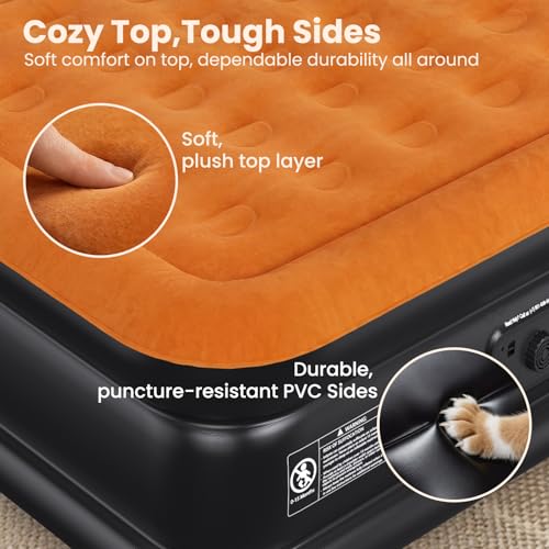 Queen Air Mattress with Built-in Pump - 18" Raised Inflatable Guest Bed