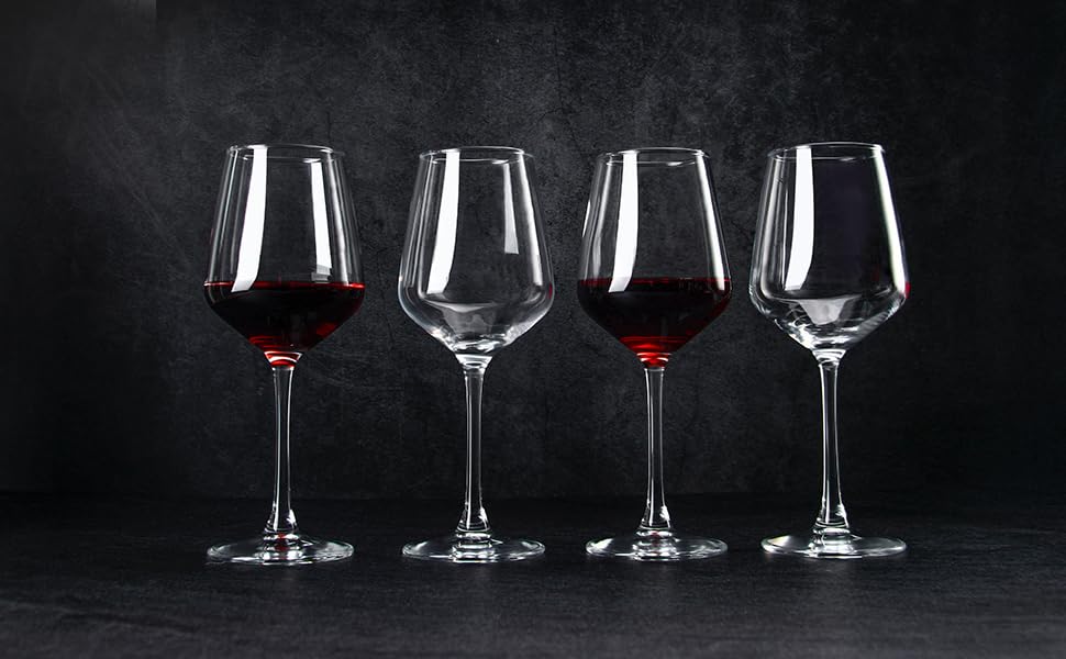 CZUMJJ Wine Glasses set of 8, 12 oz Durable Red White Wine Glasses for Wedding, Party, Dishwasher Safe