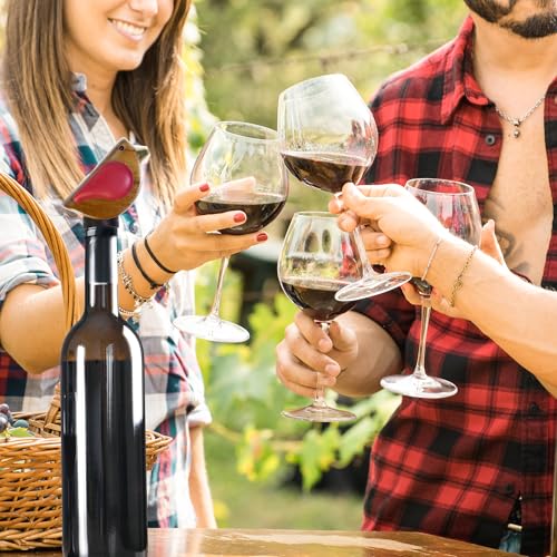 Singing Bird Wine Bottle Pourer - Chirping Spout for Wine & Spirits, Red